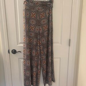 Roz & Ali Multicolor Geometric Wide-Leg Pants